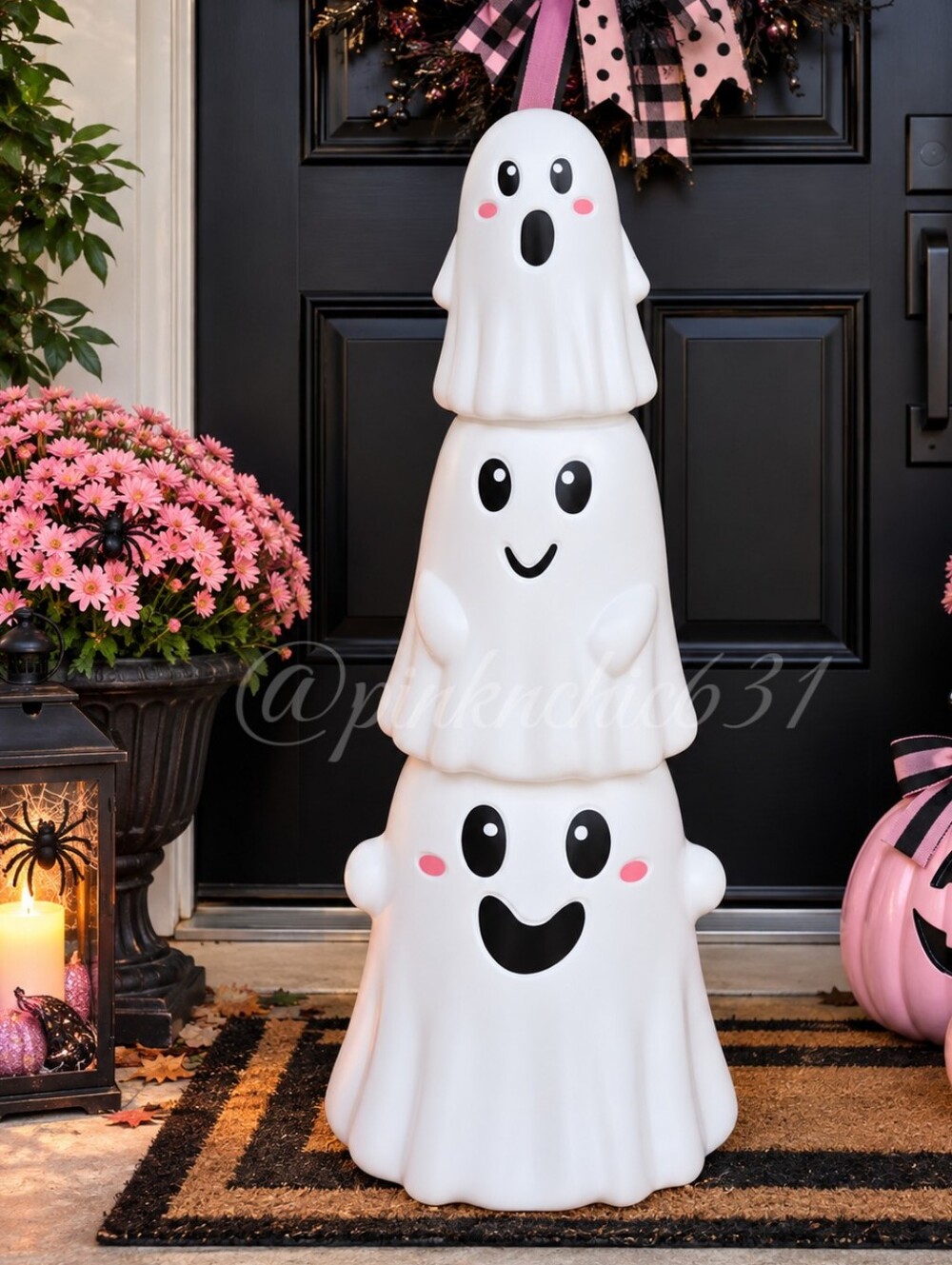 Stacking Ghosts Halloween Decoration Set of 3 Plastic Mold